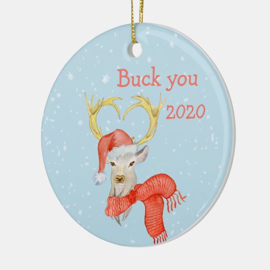 Buck You Funny Deer Covid 2020 Keramisch Ornament (Links)