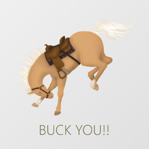 Buck You! Grappig Palomino paard Raamsticker