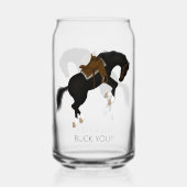 Buck you! Grappig zwart paard Blikvorm Glas (Achterkant)