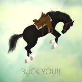 Buck you! Grappig zwart paard Raamsticker (Vel 3)