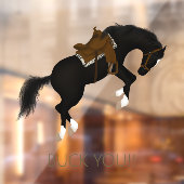 Buck you! Grappig zwart paard Raamsticker (Vel 2)