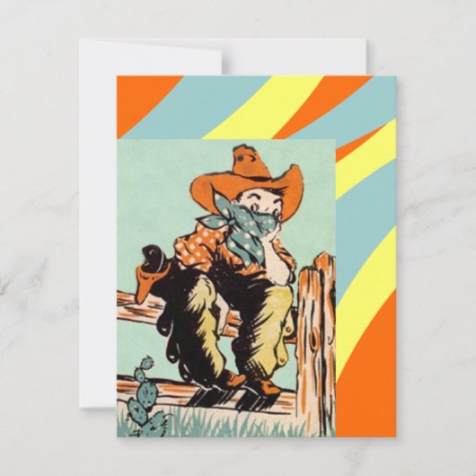 BUCKAROO BIRTHDAY PARTIJ INVITATION Party stroomve Kaart (Voorkant)