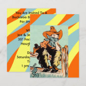 BUCKAROO BIRTHDAY PARTIJ INVITATION Party stroomve Kaart (Voorkant / Achterkant)
