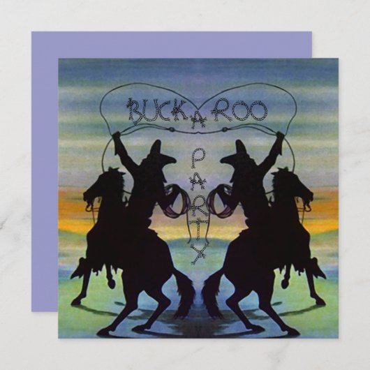BUCKAROO BIRTHDAY PARTY INVITATION ~ EZ2 CUSTOMIZE KAART (Voorkant / Achterkant)
