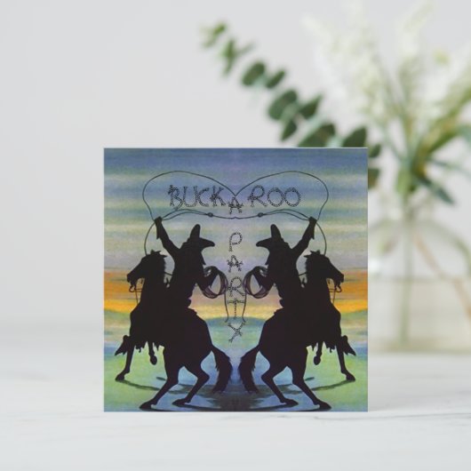 BUCKAROO BIRTHDAY PARTY INVITATION ~ EZ2 CUSTOMIZE KAART (Staand voorkant)
