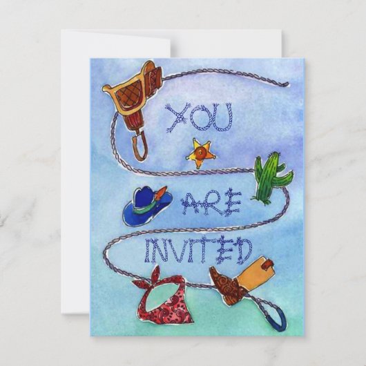 BUCKAROO BIRTHDAY PARTY INVITATION ~ EZ2 CUSTOMIZE KAART (Voorkant)