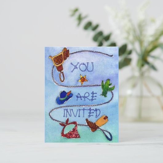 BUCKAROO BIRTHDAY PARTY INVITATION ~ EZ2 CUSTOMIZE KAART (Staand voorkant)