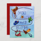 BUCKAROO BIRTHDAY PARTY INVITATION ~ EZ2 CUSTOMIZE KAART (Voorkant / Achterkant)