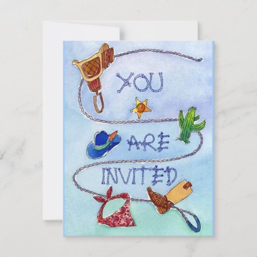 BUCKAROO BIRTHDAY PARTY INVITATION ~ EZ2 CUSTOMIZE KAART (Voorkant)