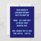 BUCKAROO BIRTHDAY PARTY INVITATION ~ EZ2 CUSTOMIZE KAART (Achterkant)