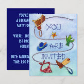 BUCKAROO BIRTHDAY PARTY INVITATION ~ EZ2 CUSTOMIZE KAART (Voorkant / Achterkant)