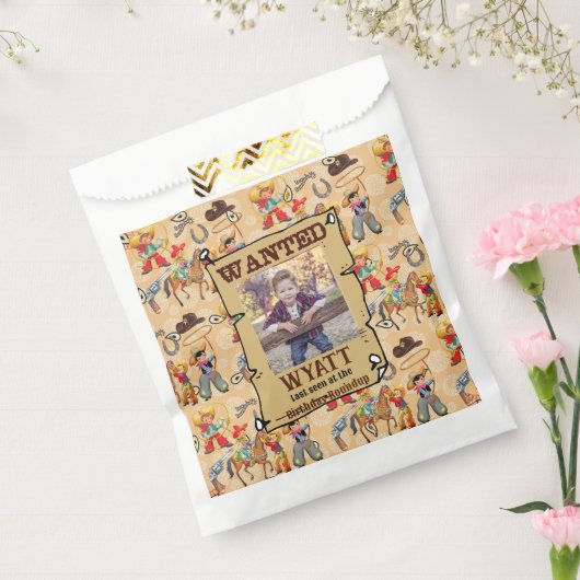 Buckaroo Cowboy Boy's Birthday Foto & Naam Schatti Bedankzakje (Gezegeld)