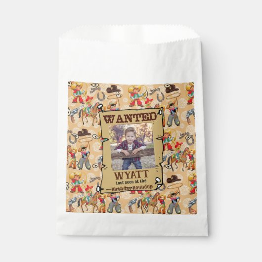 Buckaroo Cowboy Boy's Birthday Foto & Naam Schatti Bedankzakje (Voorkant)