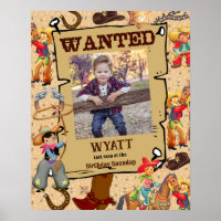 Buckaroo Cowboy foto Verjaardag Gezocht Poster