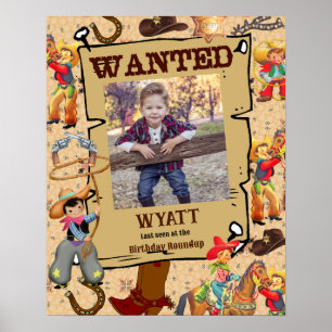 Buckaroo Cowboy foto Verjaardag Gezocht Poster