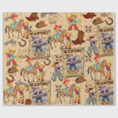 Buckaroo Cowboy Gezocht Foto & Naam toevoegen Cadeaupapier (Vlak)