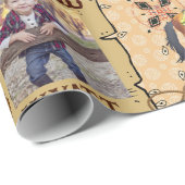 Buckaroo Cowboy Gezocht Foto & Naam toevoegen Cadeaupapier (Rol Hoek)