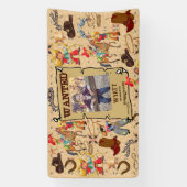 Buckaroo Cowboy Gezocht Poster Foto & Naam Spandoek (Verticaal)