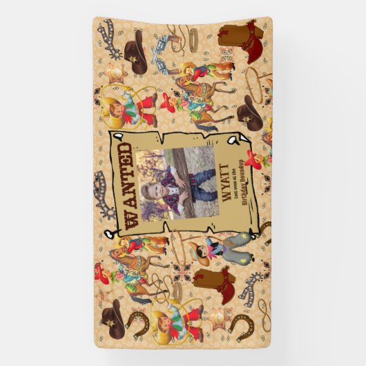 Buckaroo Cowboy Gezocht Poster Foto & Naam Spandoek (Verticaal)