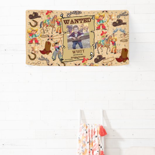 Buckaroo Cowboy Gezocht Poster Foto & Naam Spandoek (Insitu)