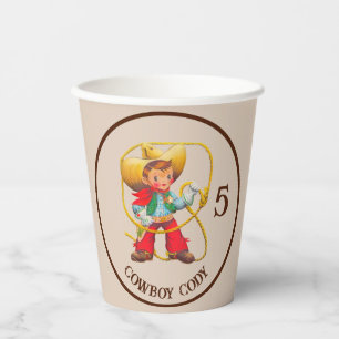 Buckaroo Cowboy Jongen Verjaardag Naam & leeftijd Papieren Bekers