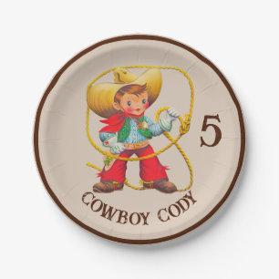 Buckaroo Cowboy Jongen Verjaardag Naam & leeftijd Papieren Bordje