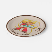 Buckaroo Cowboy Jongen Verjaardag Naam & leeftijd Papieren Bordje (Gekanteld)