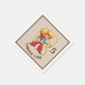 Buckaroo Cowboy Jongen Verjaardag Naam & leeftijd Servet (Hoek)