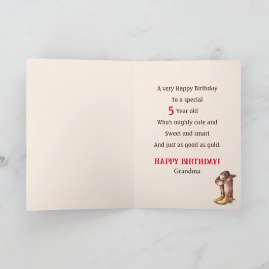 Buckaroo Cowboy Verjaardag toevoegen Leeftijd en n Kaart (Binnen)