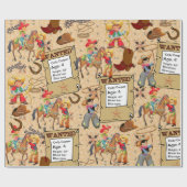 Buckaroo Cowboy wil naam en beschrijving toevoegen Cadeaupapier (Vlak)