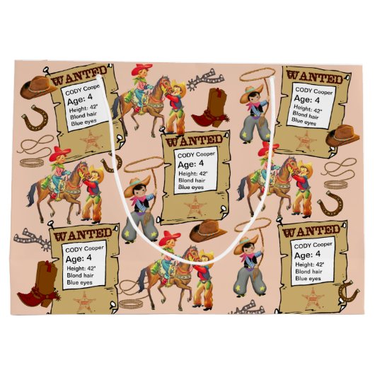 Buckaroo Cowboy wil naam en beschrijving toevoegen Groot Cadeauzakje (Achterkant)