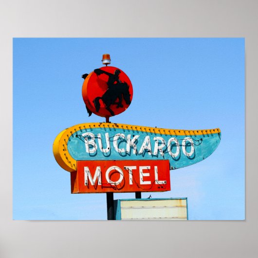 Buckaroo Motel Sign, Tucumcari, New Mexico Poster (Voorkant)