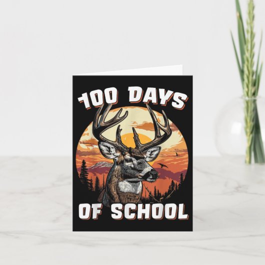 Bucked 100 dagen van School Deer Student Boy Girls Kaart (Voorkant)