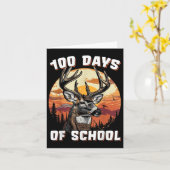 Bucked 100 dagen van School Deer Student Boy Girls Kaart (Gele Bloem)