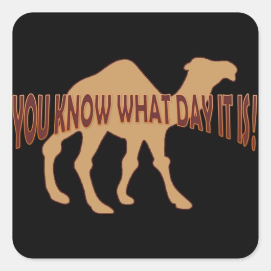 BUCKELDAG BUCKELDAG KAMEEL VIERKANTE STICKER (Voorkant)