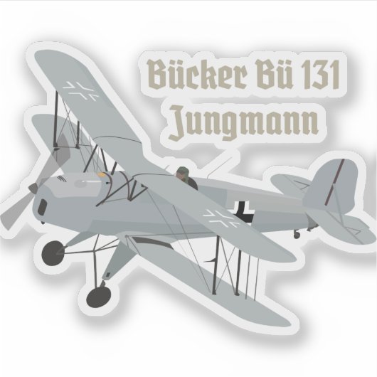 Bücker Bü 131 German WW2 Airplane Sticker (Voorkant)