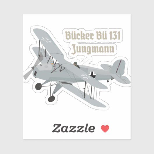 Bücker Bü 131 German WW2 Airplane Sticker (Vel)