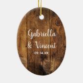 Bucket and White Daisies Country Verloving Keramisch Ornament (Achterkant)