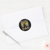 Bucket Dad Softbal Dad Baseball Funny Coach Vader Ronde Sticker (Envelop)