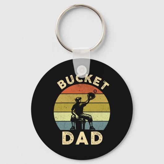 Bucket Dad Softbal Dad Baseball Funny Coach Vader Sleutelhanger (Voorkant)