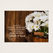 Bucket Daisies Country Wedding Charity Favor Card Visitekaartje (Voorkant)