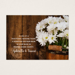 Bucket Daisies Country Wedding Charity Favor Card Visitekaartje