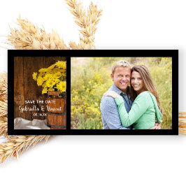 Bucket en Daisies Country Wedding Save the Date