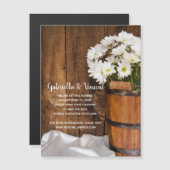 Bucket en Daisies Country Wedding Save the Date Magnetische Uitnodiging (Voorkant / Achterkant)