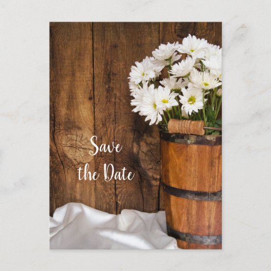 Bucket en Daisies Ranch Wedding Save the Date Aankondigingskaart (Voorkant)