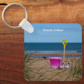 Bucket en spaak op Dornoch Beach Sleutelhanger (Voorkant)