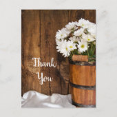 Bucket en White Daisies Barn Wedding Bedankt Briefkaart (Voorkant)