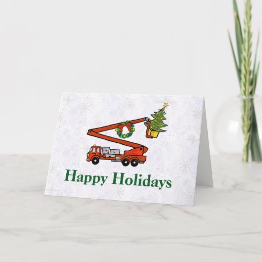Bucket Firetruck Christmas Kaart (Voorkant)