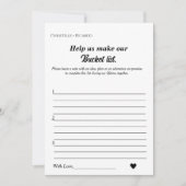 Bucket lijst bruids spel vrijgezellenfeest aankondiging (Voorkant)