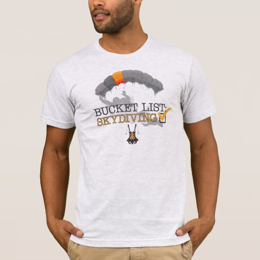 Bucket lijst: Skydiving T-shirt (Voorkant)